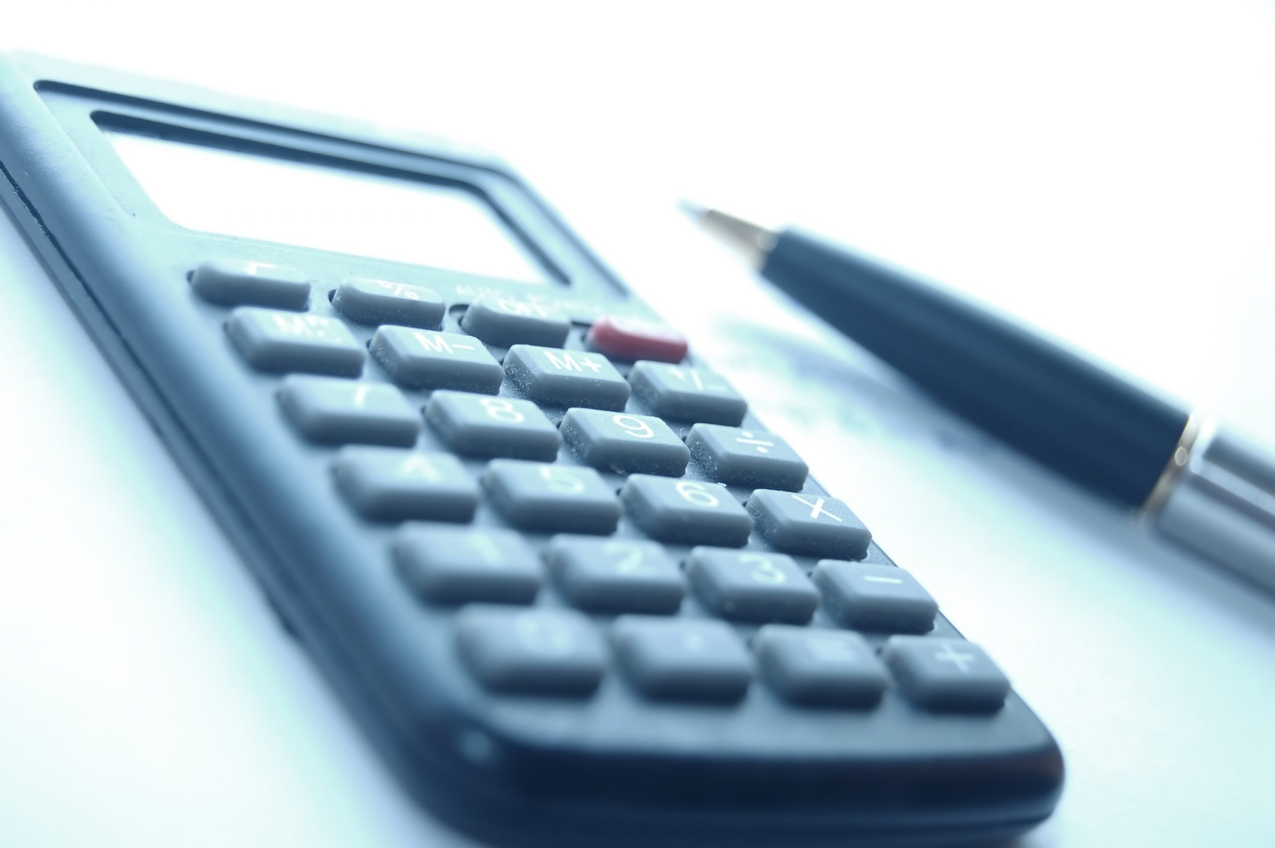 Calculator, fountain pen - office work